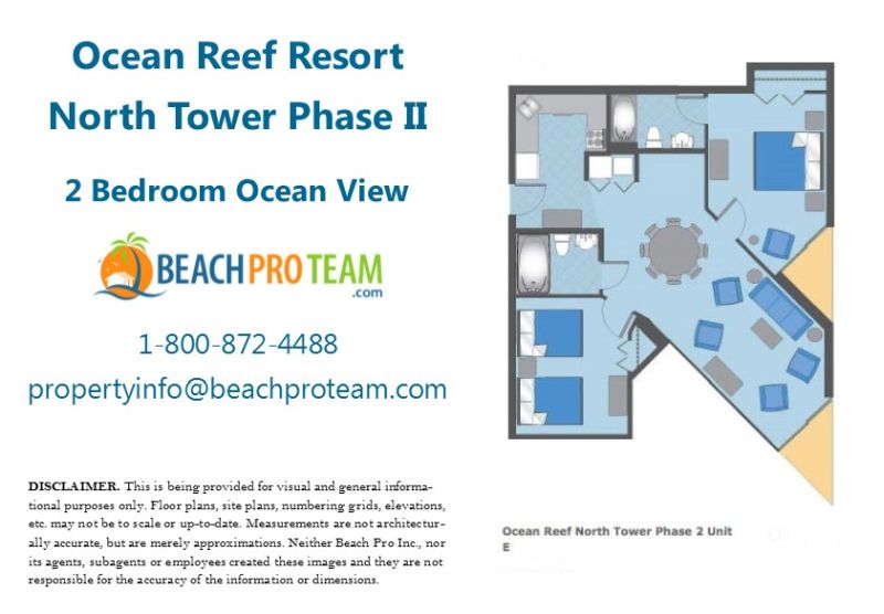 Ocean Reef North Tower II Floor Plan E - 2 Bedroom Ocean View